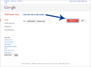 How to add a site to your google webmaster tools account